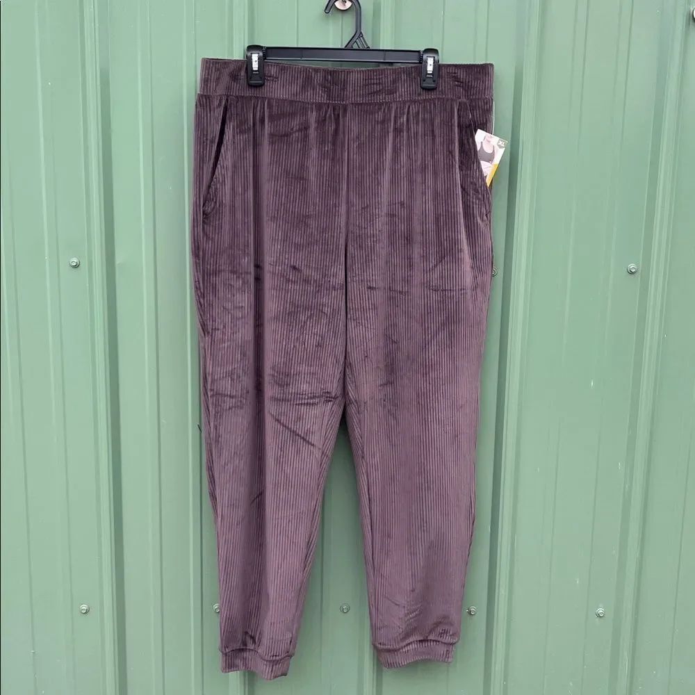 Women's Ribbed Velour Jogger Pants Size XL